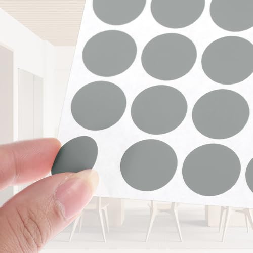 PATIKIL 270 Pieces Screw Hole Stickers, 5 Sheet Self-Adhesive Waterproof PVC Wood Grain Sticker for Screw Holes Wall Cabinets Desk Repairing, Gray, 21mm/0.83 Inch - color: Gray