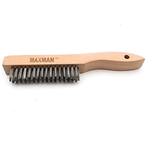 MAXMAN Wire Brush 2Pcs, 10" Stainless Steel Bristles, Rust & Paint Remover - style: 2Pcs Stainless Steel Brushes