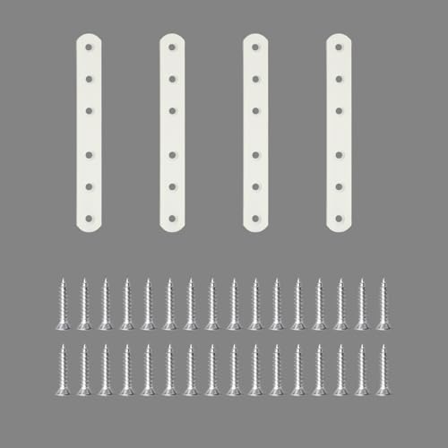 Alise Flat Bracket,6-1/5in White Mending Plate Flat Brace for Wood Shelves - color: White, size: 6-1/5 Inch
