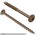 #8 Pocket Hole Screws 2-1/2 Inch, 100Pcs Coarse Thread Wood Screws, Square Drive, Washer Head, 4-Layer Coating, Drive Bit Included (Brown) - color: Brown, size: #8 x 2-1/2"
