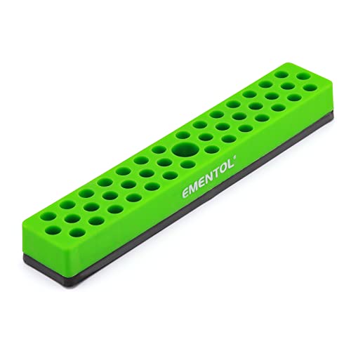 EMENTOL 1/4" Magnetic Bits Holder - Green, 43PCS Hole, Bit Organizer with Strong Magnetic, Magnetic Bits Organizer - color: Green, size: Hex Bit Holder