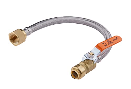 1piece EFIELD 12"L 3/4"Push-fit Valve Flexible Water Heater Connector - size: 12 Inch, style: 3/4''x3/4''