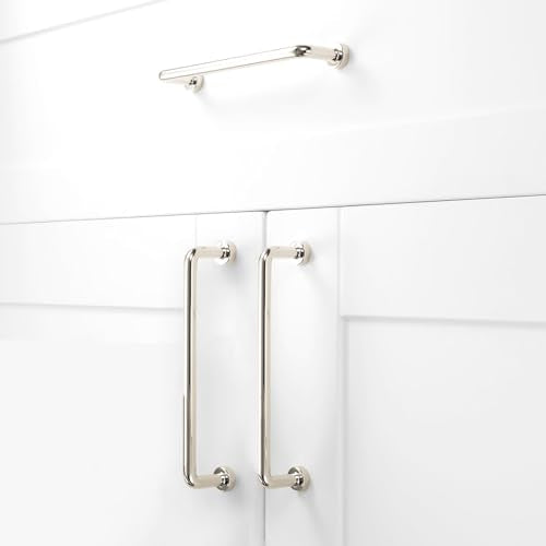 khtumeware 10 Pack Polished Nickel Cabinet Pulls 5 Inch(128mm) Hole Centers Cabinet Handles Kitchen Hardware Straight Bar for Cabinets and Drawer Pulls - color: Polished Nickel, size: 5"(128mm) Hole Center, style: 10 Pack