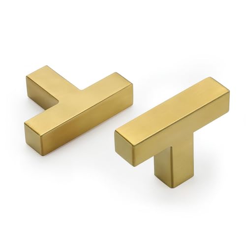 Goldenwarm 10 Pack Cabinet Knobs Gold Drawer Knobs - color: Gold, size: Single Hole Knob