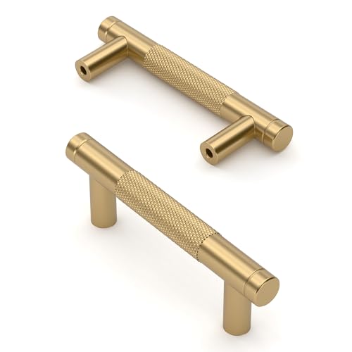Asidrama 10 Pack 3 Inch(76mm) Champagne Bronze Cabinet Pulls Knurled Cabinet Handles Cupboard Handles Kitchen Cabinet Hardware for Cupboard Drawer Pulls - color: Champagne Bronze, size: 3" Hole Center, style: 10 Pack