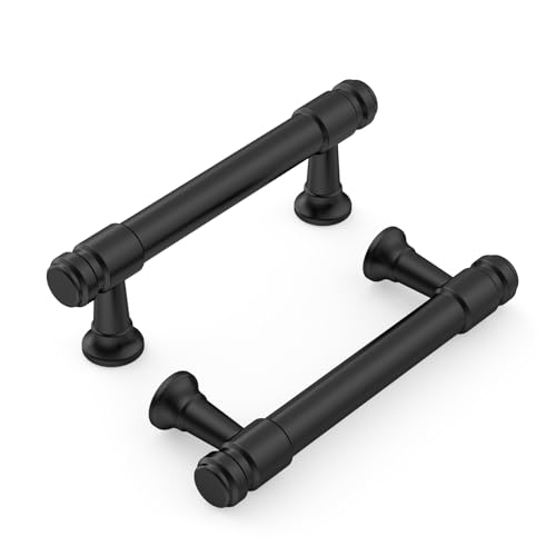 9BUILD 10 Pack 3 Inch Matte Black Cabinet Handles,Kitchen Hardware - color: Matte Black, size: 3"/76MM Hole Center