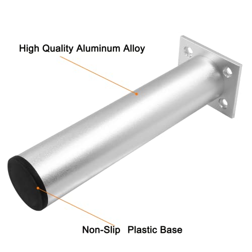 4-Pcs Adjustable Aluminum Alloy Furniture Legs 7" Height Silver - color: Silver, size: 7 Inch