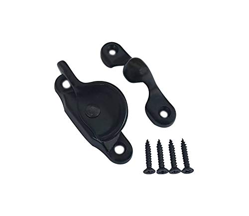 QCAA Forged Brass Sash Lock in Solid Brass, CTC 2", Matte Black, 8 Pack, Made in Taiwan - color: Matte Black, size: 8 Pack