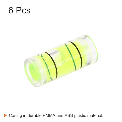 HARFINGTON 6pcs Small Cylindrical Bubble Level Vials 7x16mm PMMA Mini Horizontal Bubble Spirit Level Measuring Layout Tools for RV TV Picture Frame Hanging Tool Leveler - size: 7x16mm