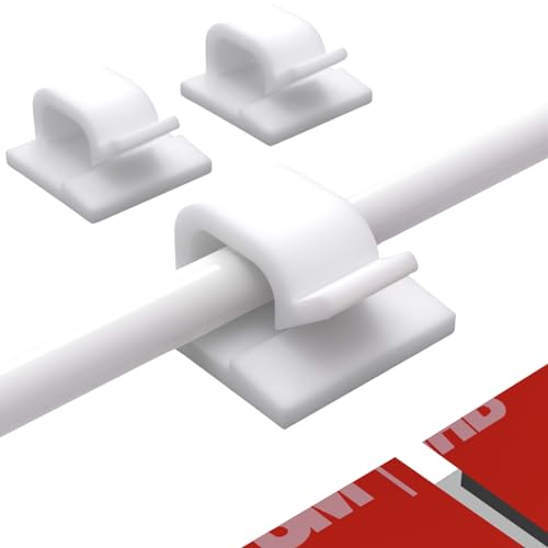 60Pack Cable Clips, Adhesive Wire Holder for Home Office, White - color: White- CC04(60PCS)