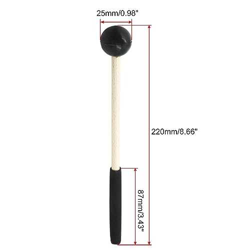 Bonsicoky 8 Inch Percussion Mallets, Black - color: Black