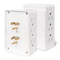 EXTRASTAR Plug in Outlet Extender,2 Pack 6 Grounded Outlet to The Side,Wall tap Side Access Adapter,Charging Station, 3-Prong,ETL Listed, White