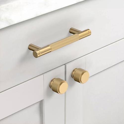 Asidrama 10 Pack Champagne Bronze Zinc Alloy Knurled Dresser Knobs Cabinet Hardware for Dresser Drawers - color: Champagne Bronze, style: 10 Pack