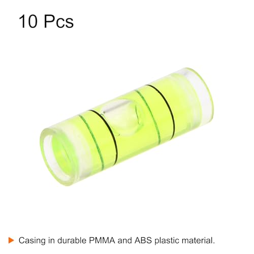 HARFINGTON 10pcs Small Cylindrical Bubble Level Vials 8x22mm PMMA Mini Horizontal Bubble Spirit Level Measuring Layout Tools for RV TV Picture Frame Hanging Tool Leveler - size: 8x22mm