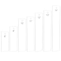 BENECREAT 7PCS Acrylic Ribbon Rulers, 6 8 10 11 12 13 14 Inch Rectangle Quilting Rulers Ribbon Tail Measuring Tool for DIY Tailor Craft Tool Drawing Measuring Supplies