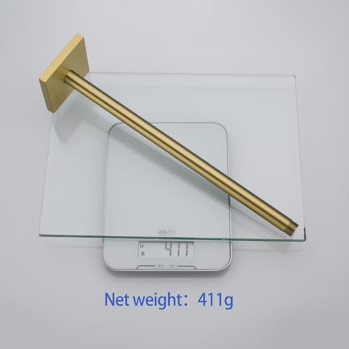 16 inches Brass Wall Shower Extension Arm Mounted Bathroom Rainfall Head Elbow Bracket Pipe Bath Tube Bathroom Hardwares Accessories Champagne Bronze,SW-91038-16CB-SQ. - color: Right Angled Square Flange-16" Champagne Bronze