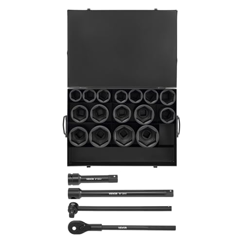 VEVOR 1 in Drive Impact Socket Set, 21 Piece, SAE (1-5/8" to 3-1/8") - size: 1" 21 PCS
