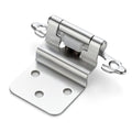 Polished Chrome Cabinet Hinges, 3/8 Inch Inset, 4 Pack(2Pairs) - color: Polished Chrome