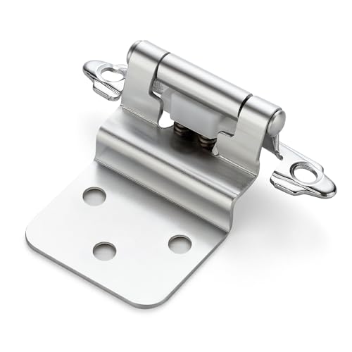 Polished Chrome Cabinet Hinges, 3/8 Inch Inset, 4 Pack(2Pairs) - color: Polished Chrome