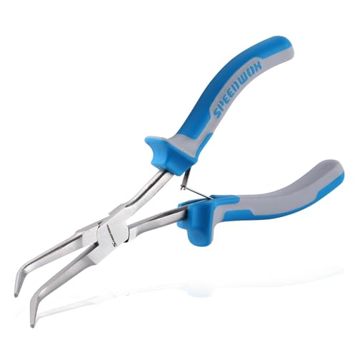 SPEEDWOX Long Reach Bent Needle Nose Pliers with Smooth Jaw Extra Long Nose Precision Wire Looping Pliers Needle Remover Pliers for Hard to Reach Narrow Spaces Jewelry Making Tools Fishing Tools - style: Bent Needle Nose Pliers Smooth Jaw