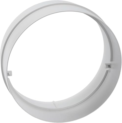 6" Inch Male Fit Round White Plastic Vent Pipe Connector and Extender - Flexible Dust Hose or Straight Dryer Pipe Coupling and Extension - HVAC Intake/Exhaust Ventilation Fitting - size: Ø 6" Inch - 1Pack