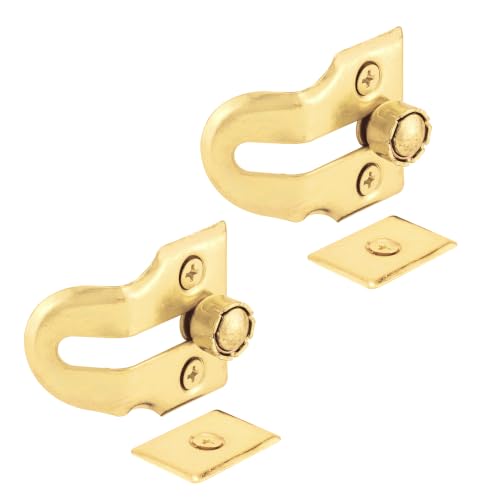 Prime-Line U 9939 Wood Window Vent Lock, Brass Plated Steel (2 Locks)