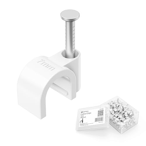 Cable Matters 200-Pack Nail-in Cable Clips, Cord Organizer, 7mm / 0.27 in.