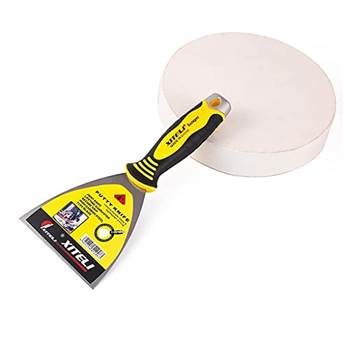 6-Pack 4" Putty Scraper, Putty Knives with Plastic Ergonomic Handle for Taping Paint Wall Floor Tile, Metal Spackle Tools Knife,Remover for Wood, Wallpaper Scraper (4")