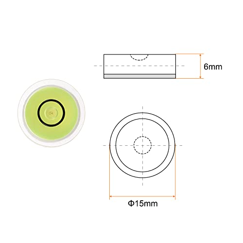 HARFINGTON 3pcs Round Bubble Level 15x6mm Mini Circular Bullseye Spirit Levels for Leveling Camera Tripod Telescope Workshop Turntable Pictures Frame, Lime - color: Lime (Black Circle), size: 15x6mm