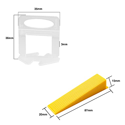 【Upgrade Version】Tile Leveling System 1/8" Kit, 300 pcs Tile Spacers Clips, 100 pcs Reusable Wedges and 1pc Floor Tiles Pliers for Bath Room, Living Room Floor & Wall, Tile Tools Easy Installation