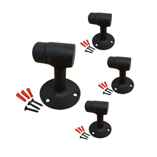 QCAA Solid Brass Door Stop, 3", Matte Black, 4 Pack, Made in Taiwan - color: Matte Black (3"), size: 4 Pack