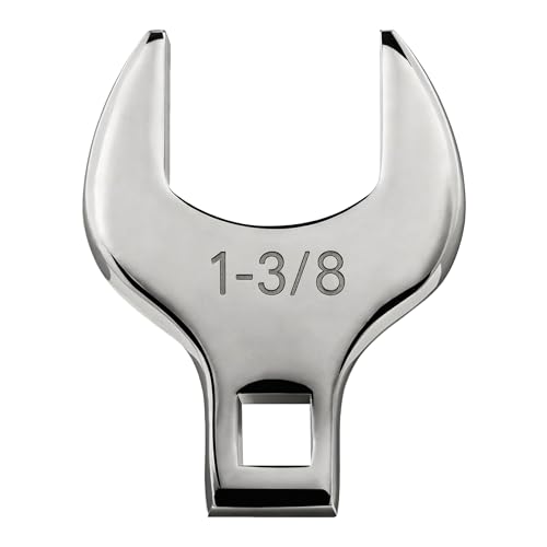 1/2'' Full Polish Drive Jumbo Crowfoot Wrench, Open End Wrench, SAE, 1-3/8'', CR-V Steel, Tools for Mechanics Maintenance or Repairs, Access Fasteners in Tight Spaces Work Hard-To-Reach Areas - size: SAE-1-3/8''