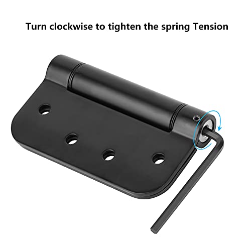 Adjustable Spring Door Hinges,4"X4",Matte Black,3Pack