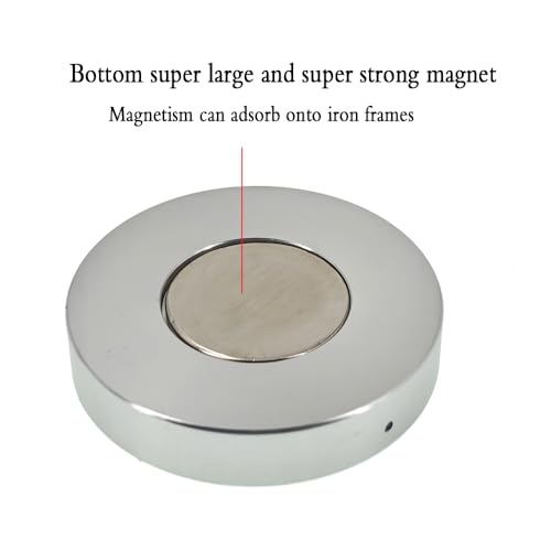 Aluminum alloy high-precision universal horizontal level instrument bubble level tool circle 2.4 inches 60mm (3 points silver green (magnetic)) - color: 3 Points Silver Green (Magnetic)