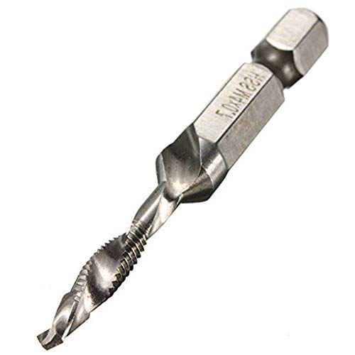 6 pcs Combination 1/4 Hex Twist Tap Drill HSS M3-M10 Bit Screw Countersink Hexagonal Handle Metric Taps White Diamond/Titanium Plated