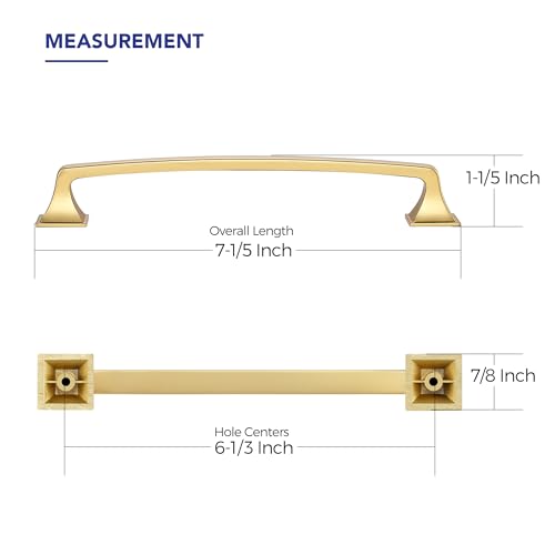 30 Pack Kitchen Cabinet Handles 6-1/4 Inch Brushed Brass Cabinet Pulls - color: Brushed Brass, size: 6-1/4 Inch Hole Centers