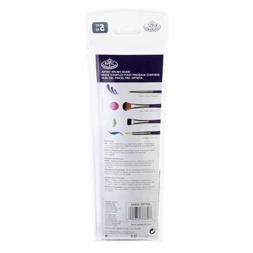 Royal & Langnickel Moderna, 5pc Scruffy & Mop Variety Brush Set for All Painting Mediums, Includes - Scruffy, Mop, Scrubber & Round Brushes Purple - style: Scruffy & Mop Variety
