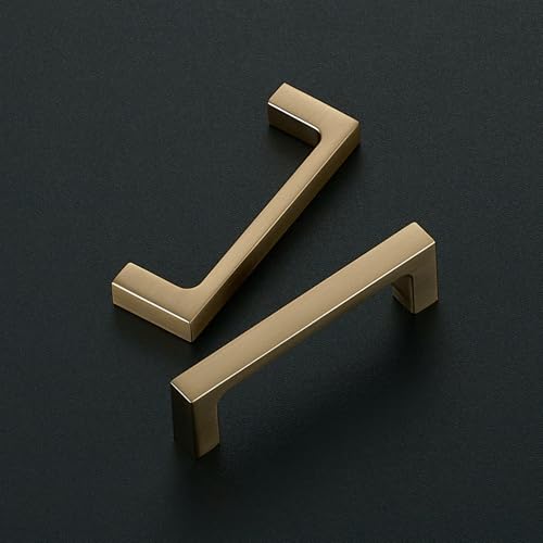 Ravinte Champagne Bronze Kitchen Square Cabinet Handles 3 Inch 10 Pack - size: 3 Inch Hole