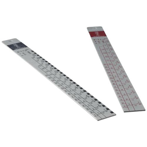 Paint Mixing Ratio Ruler 2:1 & 4:1 Easy Mixing Aluminium Alloy Car Coating Color for Vehicle Painting, Large