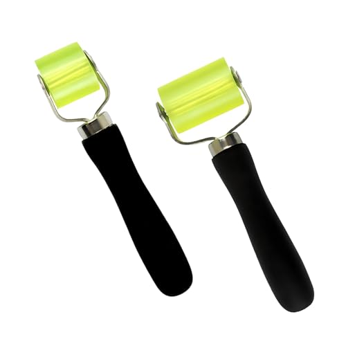 2 PCS Car Sound Deadening Roller, Large 1.97" & Small 1.18" Rubber Noise Insulation Mat Roller, Auto Seam Roller DIY Installation Tool for Heat Insulation Mat Wallpaper (Black)