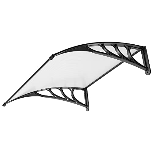 VIVOHOME Polycarbonate Window Door Awning Transparent 38 Inch x 40 Inch - color: Transparent, size: 38 Inch x 40 Inch