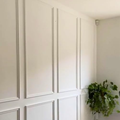 Self-Adhering Wall Molding Kit - Pre-Cut Wall Paneling Kit - Accent Wall Trim - Wainscoting - 3 Panel Design (Style-1)