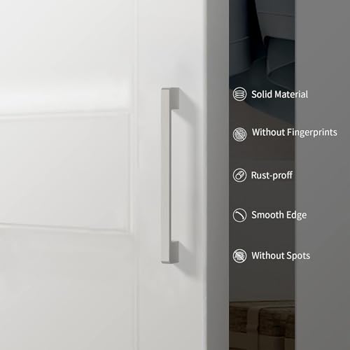 Brushed Satin Nickel Cabinet Pulls and Handles, 7.5 Inch, 10 Pack - color: Brushed Satin Nickel, size: 7.5"/192MM Hole Center