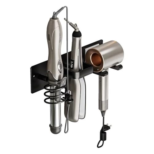 Wall Mount Holder For Dyson Hair Dryer and Straightener,3 IN 1 Universal Blow Dryer Holder Organizer