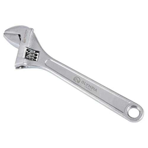 Olympia Tools 8" Adjustable Wrench, Heavy Duty Drop Forged Steel, Chrome Plated, Precision Machined Jaws, Rust Resistant - size: 8-Inch