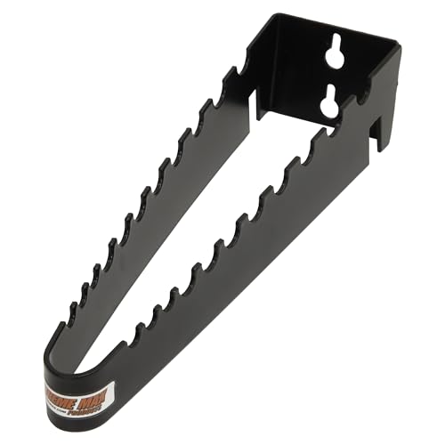 Extreme Max 5001.6715 Wall-Mount Aluminum T-Handle Wrench Holder for Enclosed Race Trailer, Shop, Garage, Storage - Holds 9 T-Handle Wrenches, Black - color: Black