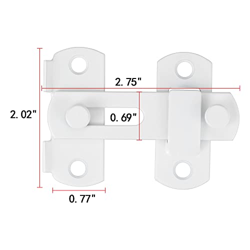 2 Packs White Stainless Steel Barn Door Latch Bi-fold Door Lock_S - color: Small White