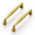 Ravinte Brushed Brass Cabinet Handles Solid Handles,3-1/2 Inch,5 Pack - color: Brushed Brass, size: 3-1/2 Inches Hole Center