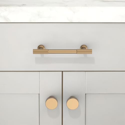 10 Pack Champagne Bronze Cabinet Pulls 3.75 Inch(96mm) Kitchen Cabinet Handles Solid Zinc Alloy Cabinet Hardware Drawer Pulls - color: Champagne Bronze, size: 3.75" Hole Center