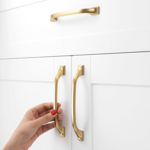 Brushed Gold Cabinet Pulls 5 Inch Gold Drawer Pulls 10 Pack 8222 - color: Brushed Gold, size: 5 Inches, style: 10 Pack Arch Pull